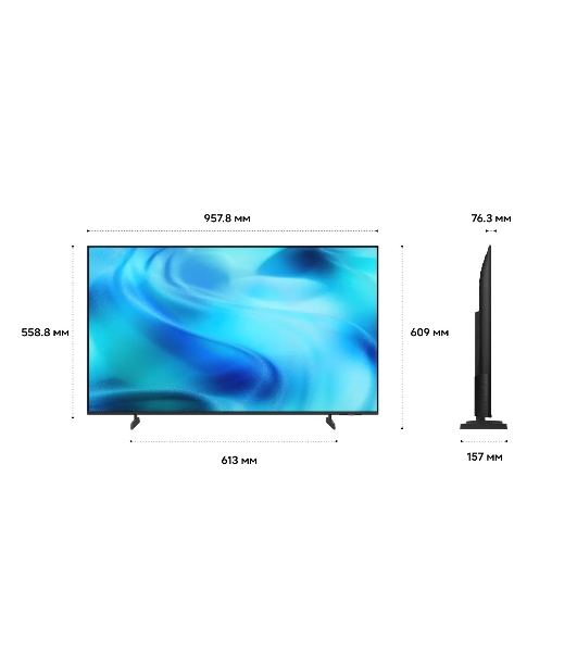 Телевизор Samsung UE43U8000HUXPY, 43', черный, LED 3840x2160 4K Ultra HD, 60Hz, Tizen, 1.5GB/8GB