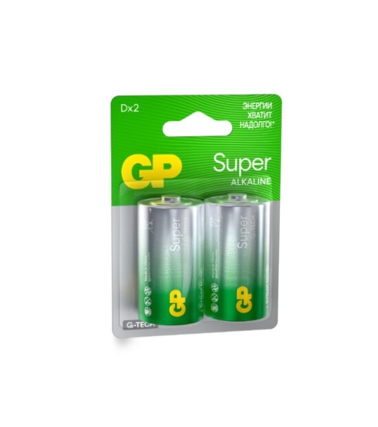 Алкалиновые батарейки GP Super Alkaline G-Tech 13А типоразмера D - 2 шт. на блистере (2 шт.)
