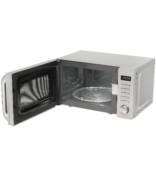 Микроволновая печь Haier HMB-DM208SA серебристый/черный, 20 л, 800 Вт, переключатели - кнопки, поворотный механизм