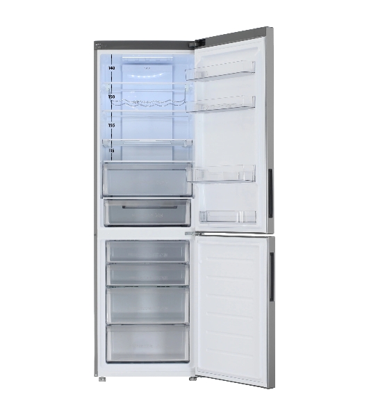 Холодильник Haier C4F637CXRGU1 серебристый двухкамерный 235/115л морозилка снизу, No Frost