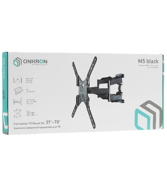 Кронштейн для телевизора ONKRON M5 37'-70' наклонно-поворотный, черный