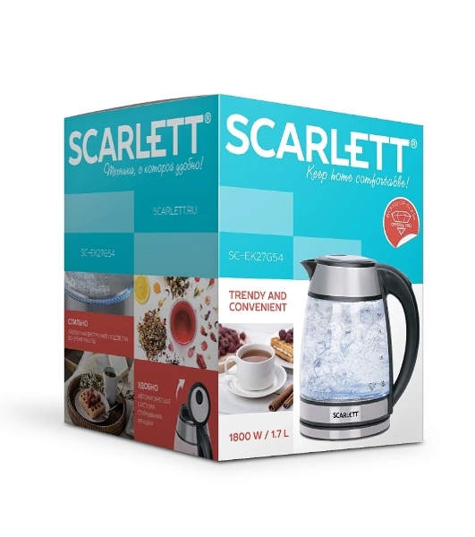 Чайник электрический Scarlett SC-EK27G54 серебристый
