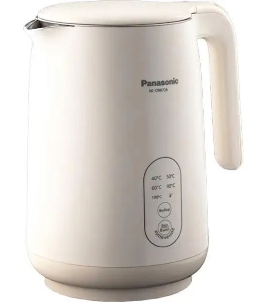 Чайник электрический Panasonic NC-CWK72A 1.5 л, 1500 Вт, полупропилен/нержавеющая сталь, бежевый