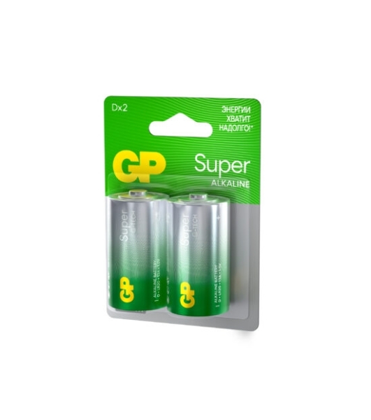 Алкалиновые батарейки GP Super Alkaline G-Tech 13А типоразмера D - 2 шт. на блистере (2 шт.)