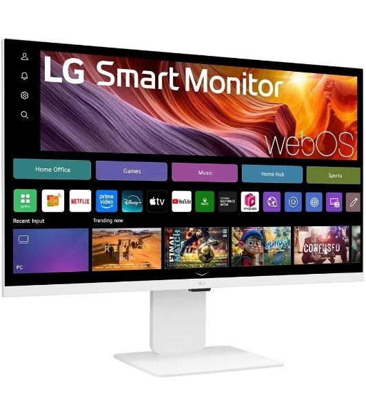 Монитор 31.5' LG UltraFine 32U830SA-W IPS 3840x2160, 60 Гц, 5 мс, 16:9, 400 кд/м², 2xHDMI 2.0, USB-C (65 Вт), USB Hub (2x USB 3.0), 3.5 Jack, HDR10, динамики (2x5 Вт), Smart TV, Wi-Fi, Bluetooth, VESA 100x100, белый