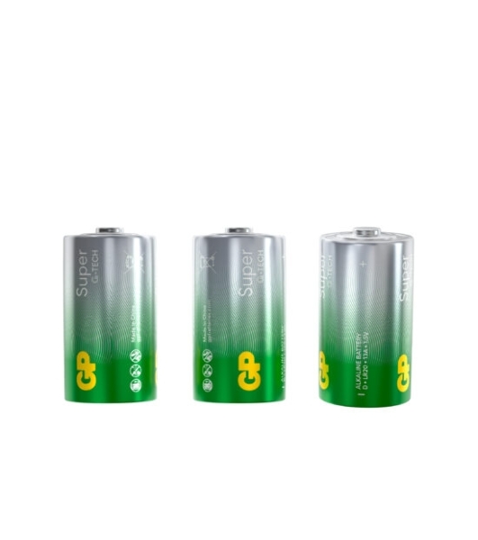 Алкалиновые батарейки GP Super Alkaline G-Tech 13А типоразмера D - 2 шт. на блистере (2 шт.)
