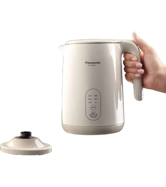 Чайник электрический Panasonic NC-CWK72A 1.5 л, 1500 Вт, полупропилен/нержавеющая сталь, бежевый