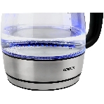 Чайник электрический Centek CT-0018, 1.2л, 1600Вт, стекло, серебристый, фото3