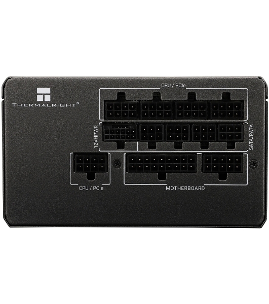 Блок питания Thermalright, 1000W 80+ Platinum (ATX, 3.0, PCIe 5.0, Full modular, 1x24(20+4)pin, 1xCPU 8(4+4)pin, 2xPCIe*2 8(6+2)pin, 1x12VHPWR PCIe 5.0 12+4pin 600мм, 6xSATA3, 4xMOLEX4pin, Active, 120x120мм, 150x140x86мм, APFC, OPP, OVP, OTP, OCP, SCP, UVP, черный)