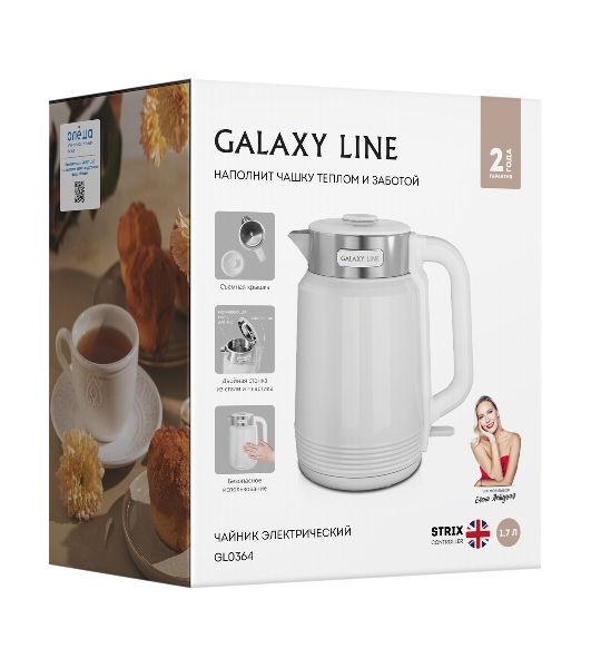Чайник электрический Galaxy GL0364 белый