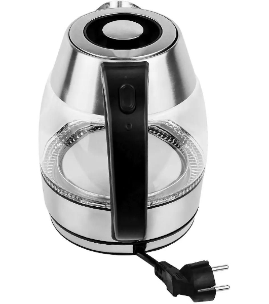Чайник электрический Centek CT-0018, 1.2л, 1600Вт, стекло, серебристый