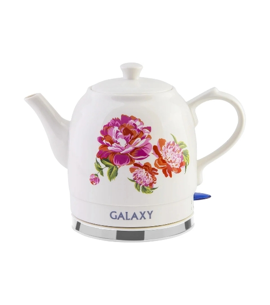 Чайник электрический Galaxy Line GL 0503 белый, керамический корпус, 1400 Вт, 1,4 л, индикатор работы, указатель максимального уровня воды