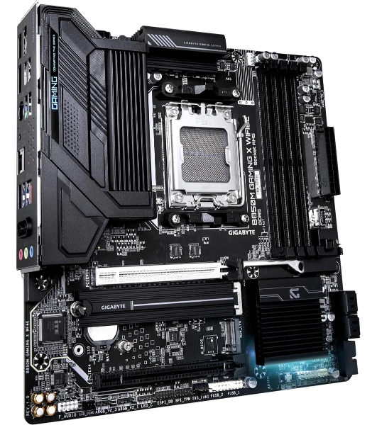 Материнская плата MSI B850M GAMING WIFI6E, AM5, AMD B850, 2xDDR5, 4xSATA, 2xM.2 (PCIe 5.0/4.0), 1xPCIe 4.0 x16, 1xPCIe x1, 1xHDMI, 1xDP, 1x2.5Gb LAN, Wi-Fi 6E, Bluetooth 5.3, 1xUSB-C 10Gbps, 3xUSB-A 10Gbps, 3xUSB-A 5Gbps, 2xUSB-A 2.0, 3x3.5 мм, 7.1, чёрный/серебристый, mATX