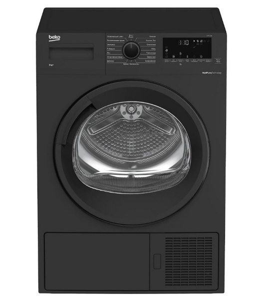 Сушильная машина Beko DF7412Gb черный, 8 кг, сушка - тепловой насос, программ - 15, 59.7 x 84.6 x 53.7 см