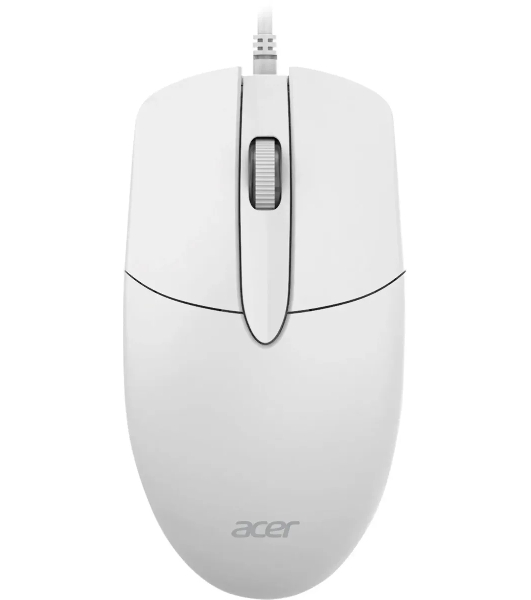 Мышь проводная Acer OMW300 белый, 1200 dpi, USB, кнопки - 3
