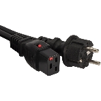 Шнур питания Lanmaster LAN-PP19L/SH-0.5-BK C19-Schuko проводник.:3x1.5мм2 0.5м 220В 16А черный, фото2