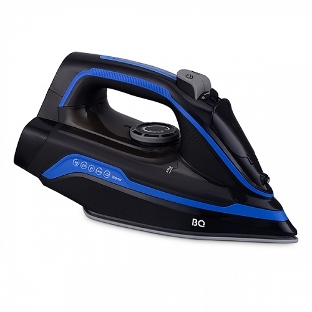 Утюг беспроводной BQ SIC1002 черный/синий, 2600 Вт, 35 г/мин, 140 г/мин, 320 мл