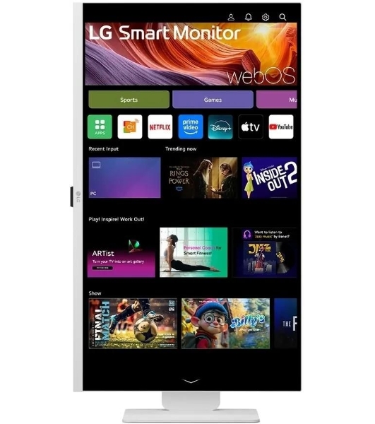 Монитор 31.5' LG UltraFine 32U830SA-W IPS 3840x2160, 60 Гц, 5 мс, 16:9, 400 кд/м², 2xHDMI 2.0, USB-C (65 Вт), USB Hub (2x USB 3.0), 3.5 Jack, HDR10, динамики (2x5 Вт), Smart TV, Wi-Fi, Bluetooth, VESA 100x100, белый