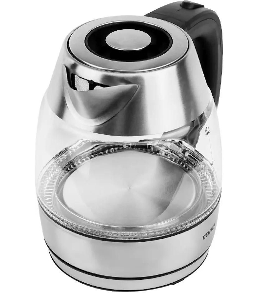Чайник электрический Centek CT-0018, 1.2л, 1600Вт, стекло, серебристый