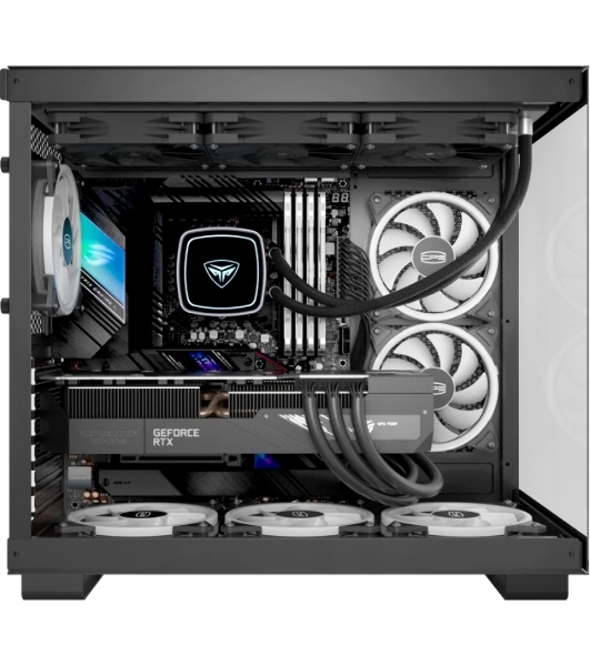 Компьютерный корпус без блока питания PCCOOLER C3 T500 BK, Panoramic Mid Tower, Black, TG, 0.7 SPCC, no fans ATX, mATX, mITX 175/400/200мм 1x2.5', 2x3.5', 6xPCI 1xUSB-C 3.1, 2xUSB-A 3.0 415x295x368mm