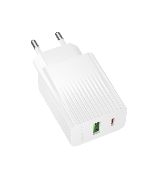 Сетевое зарядное устройство BOROFONE (6941991122880) BAS76A 1USB+1Type-C 3.0A QC3.0 PD 30W White
