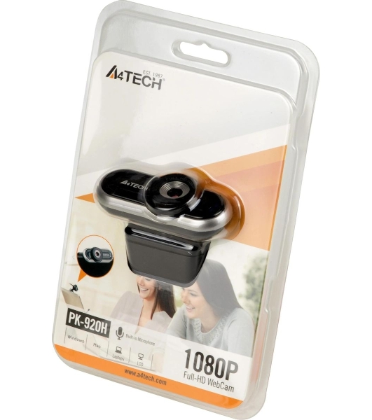 Веб-камера A4Tech PK-920H 1920x1080, 30 кадр/с, USB Type-A, микрофон (шумоподавление)
