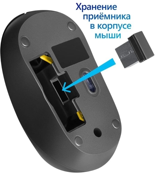 Мышь беспроводная Defender Datum MM-285 черный, 1600 dpi, радиоканал, USB, кнопки - 3