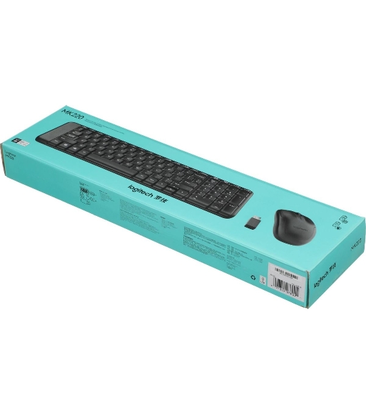 Комплект клавиатура+мышь Logitech MK220 беспроводной, USB, 1000 DPI, чёрный