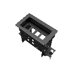 Прямоугольный металлический корпус Wize Pro WRTS-04BOX-B для модульной системы врезного лючка в стол с убирающейся крышкой для установки до 4 модулей-вставок, преустановленная рамка, черный, фото 1
