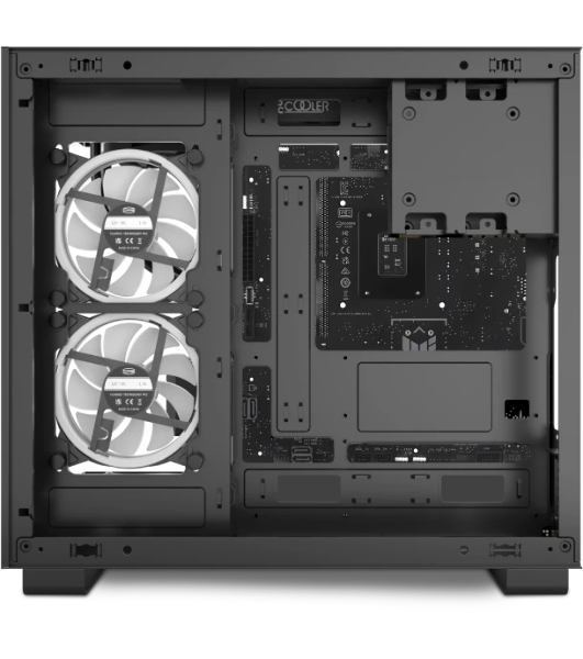 Компьютерный корпус без блока питания PCCOOLER C3 T500 BK, Panoramic Mid Tower, Black, TG, 0.7 SPCC, no fans ATX, mATX, mITX 175/400/200мм 1x2.5', 2x3.5', 6xPCI 1xUSB-C 3.1, 2xUSB-A 3.0 415x295x368mm