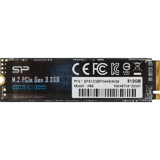 Накопитель SSD Silicon Power P34A60, 512Gb, M.2 2280, PCIe 3.0 x4, NVMe, R/W 2200/1600