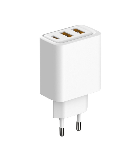 Сетевое зарядное устройство Rexant с двумя портами USB-A и одним портом USB-C, 10 Вт