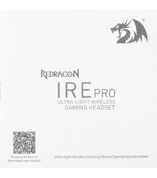 Гарнитура Redragon Ire Pro чёрный, беспроводная + проводная, Bluetooth / USB, до 25 ч