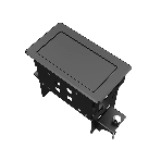 Прямоугольный металлический корпус Wize Pro WRTS-04BOX-B для модульной системы врезного лючка в стол с убирающейся крышкой для установки до 4 модулей-вставок, преустановленная рамка, черный, фото3