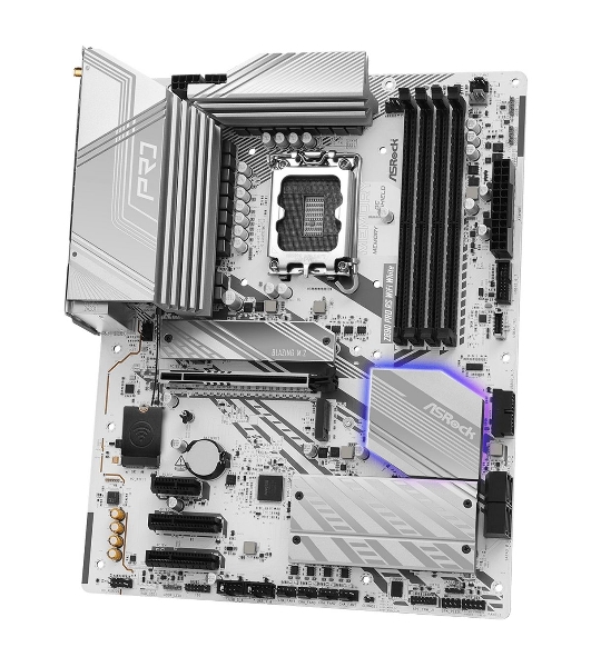 Материнская плата ASRock Z890 Pro RS WiFi белый, LGA 1851, Intel Z890, 4xDDR5, 4xSATA, 4xM.2, 1xPCIe 5.0 x16, 2xPCIe 4.0 x16, 1xPCIe x1, 2xUSB-C Thunderbolt 4, 4xUSB-A 3.2 Gen 1, 1xUSB-A 3.2 Gen 2, 1xHDMI, 1xDP, 1x2.5Gb LAN, 5x3.5 мм, 7.1, ATX