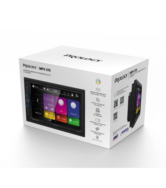Автомагнитола Prology MPV-370, 2 DIN, 7', Bluetooth, USB Type-A, AUX, пульт ДУ