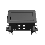 Прямоугольный металлический корпус Wize Pro WRTS-04BOX-B для модульной системы врезного лючка в стол с убирающейся крышкой для установки до 4 модулей-вставок, преустановленная рамка, черный, фото4