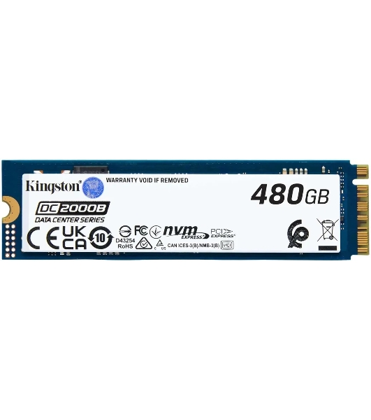 Накопитель SSD Kingston DC2000B, 480Gb, PCIe 4.0 x4, M.2 2280, R/W 7000/800