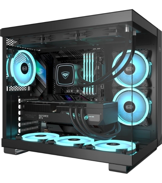 Компьютерный корпус без блока питания PCCOOLER C3 T500 BK, Panoramic Mid Tower, Black, TG, 0.7 SPCC, no fans ATX, mATX, mITX 175/400/200мм 1x2.5', 2x3.5', 6xPCI 1xUSB-C 3.1, 2xUSB-A 3.0 415x295x368mm