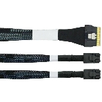 Кабель LR-Link SlimSAS x8 to 2 x miniSAS HD (SFF-8654 x8 - 2 x SFF-8643) Cable, 800мм, фото2