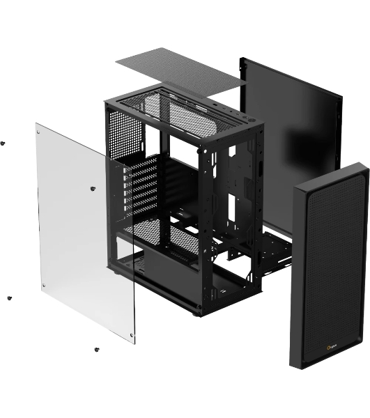 Компьютерный корпус Ocypus Gaммa C50 без БП черный (Gaммa-C50-BKG000XX-GL)