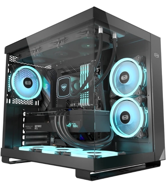 Компьютерный корпус без блока питания PCCOOLER C3 T500 BK, Panoramic Mid Tower, Black, TG, 0.7 SPCC, no fans ATX, mATX, mITX 175/400/200мм 1x2.5', 2x3.5', 6xPCI 1xUSB-C 3.1, 2xUSB-A 3.0 415x295x368mm