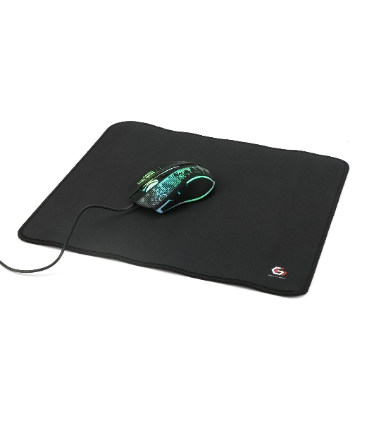 Коврик для мыши Gembird MP-35-30-BLACK, черный, 350х300х3мм, ткань/резина, оверлок, коробка