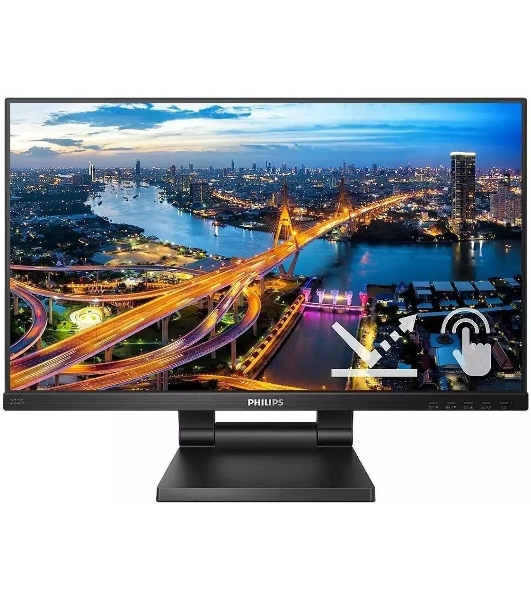 Монитор 21,5' Philips 222B1TC IPS 1920x1080, 75 Гц, 4 мс, 16:9, 250 кд/м2, 1xHDMI, 1хDP, 1xVGA, черный, сенсорный