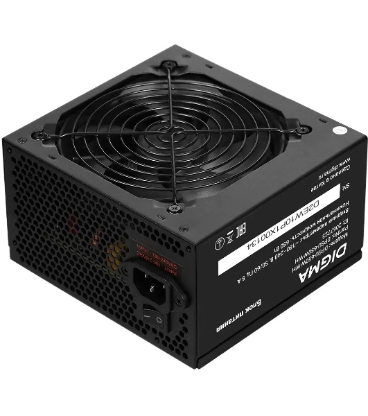 Блок питания Digma DPSU-650W-WH RTL, 650Вт, 80 PLUS, 120мм, черный