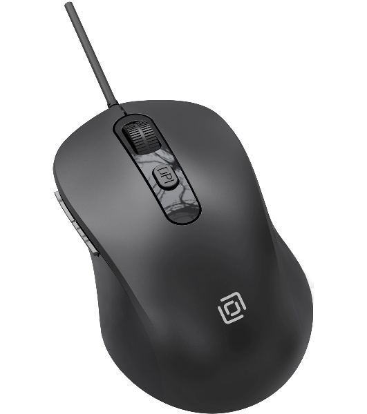 Мышь проводная Oklick 211M черный, 2400 dpi, USB, кнопки - 6