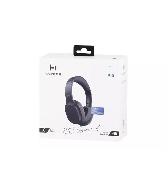 Беспроводные/проводные наушники Harper HB-712 синий, накладные, Bluetooth + проводной, складная конструкция, до 20 ч.