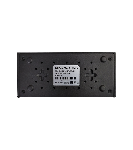 Коммутатор неуправляемый PoE ORIGO OS1206P/60W/A1A 4x100Base-TX PoE+, 2x100Base-TX, PoE-бюджет 60 Вт, корпус металл