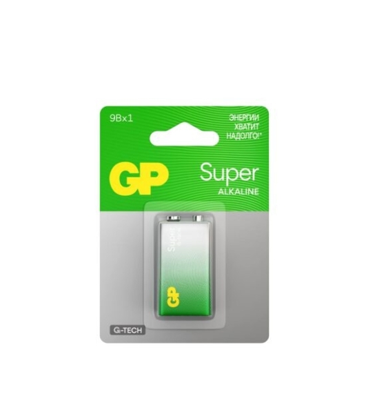 Алкалиновая батарейка GP Super Alkaline G-Tech 9V Крона - 1 шт. на блистере (1 шт.)