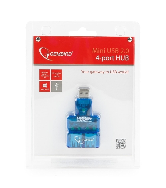 USB-концентратор Gembird UHB-CN224, USB 2.0, Mini USB 2.0 4-port, USB